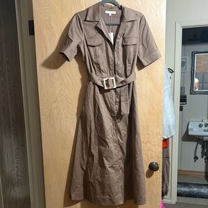 Favorite Daughter Brown Belted Shirt Dress size S NWT